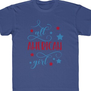 Kids 4th of July Kids tshirt 4th of July Kids gift Summer shirt Kids tee summer tee Patriotic American shirt All American Girl Girls tshirt