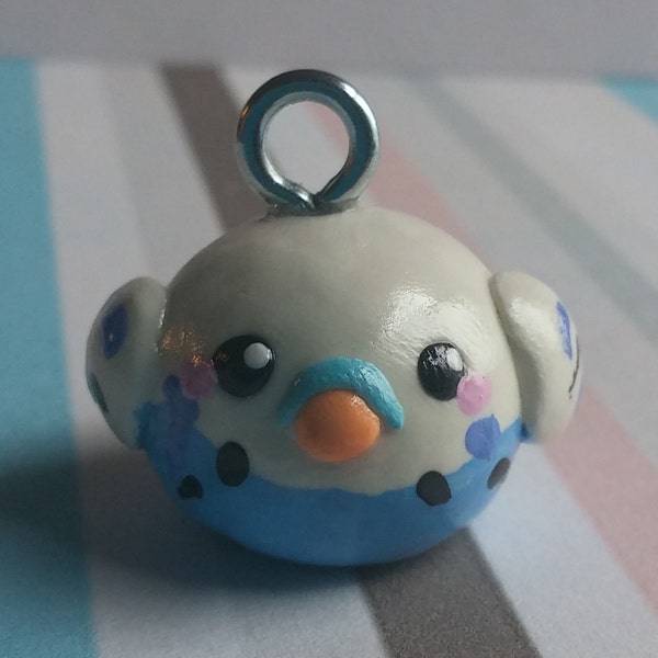 Blue Budgie Parakeet Charm - Bird Charm for necklaces, keychains. Custom birds available!