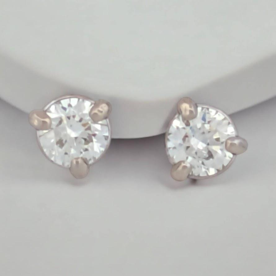 Alma | .44 CTW Natural Diamond Martini Setting Earrings in 14K White ...