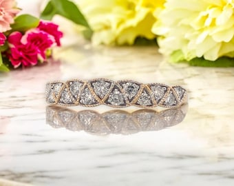 Seraphine | 14K Yellow Gold Diamond Ring, 0.40 CTW, Milgrain Band, Vintage Style Wedding Ring, Antique-Inspired Gold Jewelry, Size 7