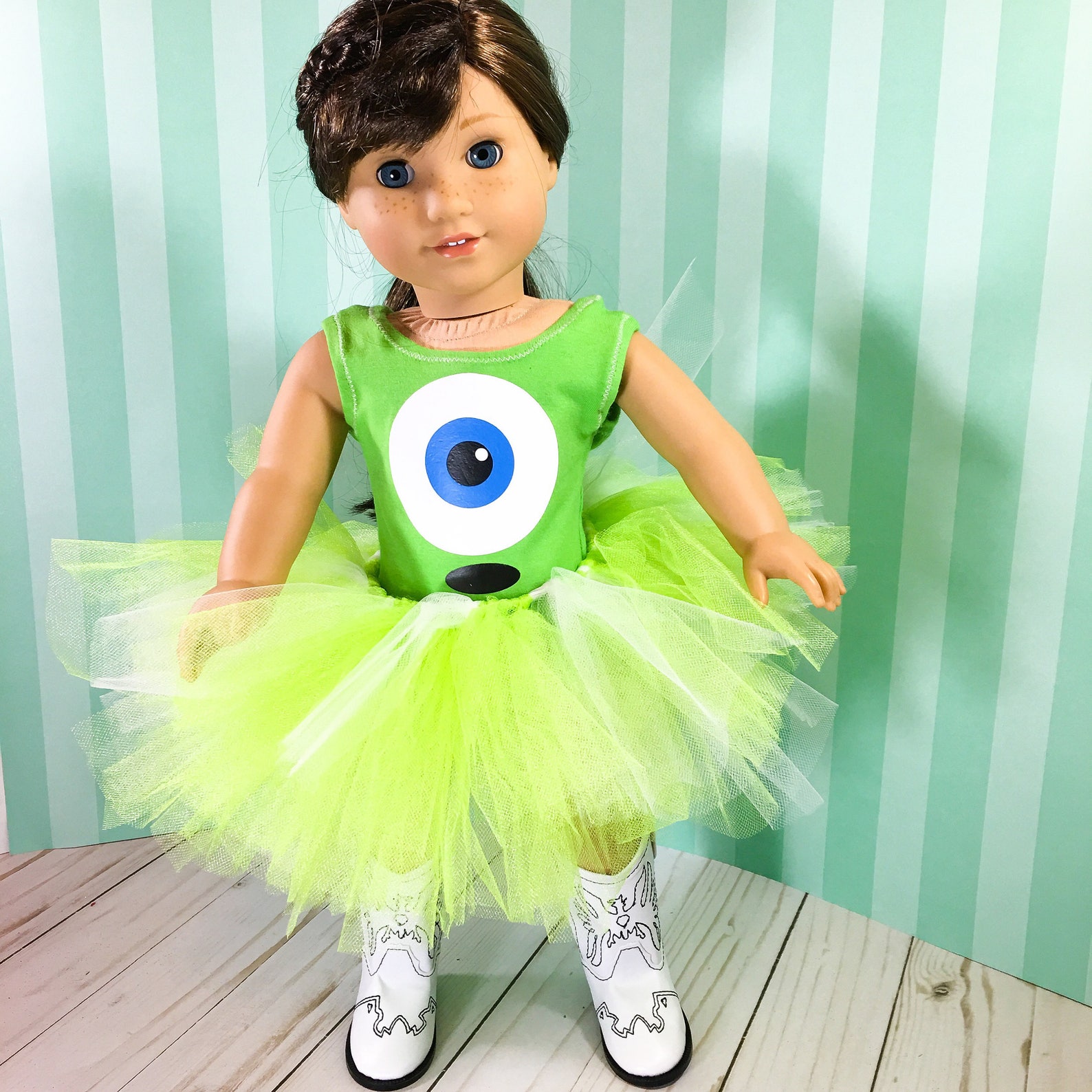 18 inch doll clothes - green monster ballet outfit fits doll like american girl, one generation, and my life