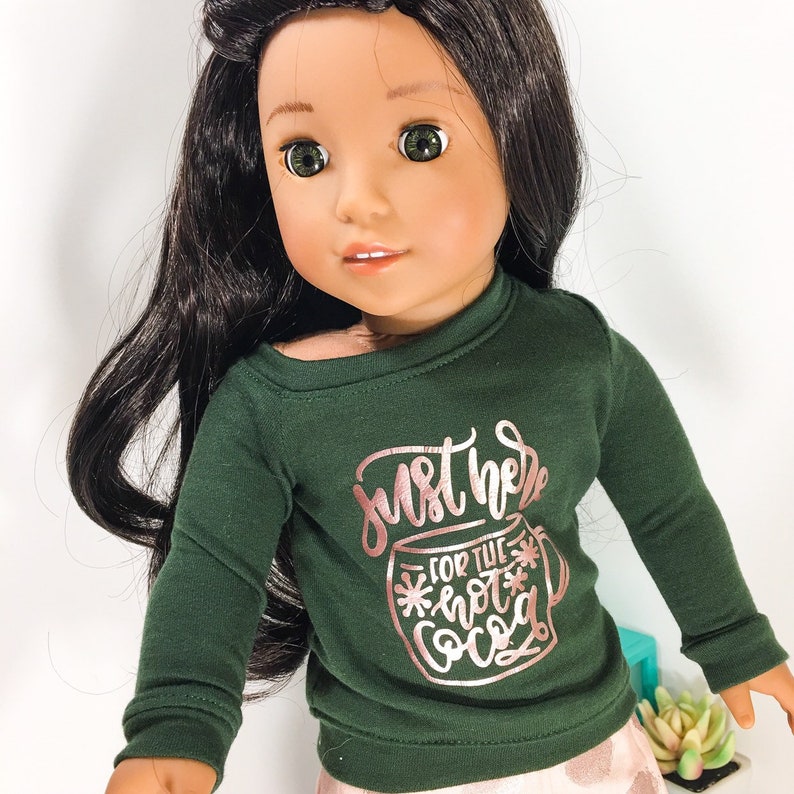 18 inch Doll clothes - Hot Cocoa graphic sweater top fits dolls 18 inch Doll clothes - Hot Cocoa graphic sweater top fits dolls