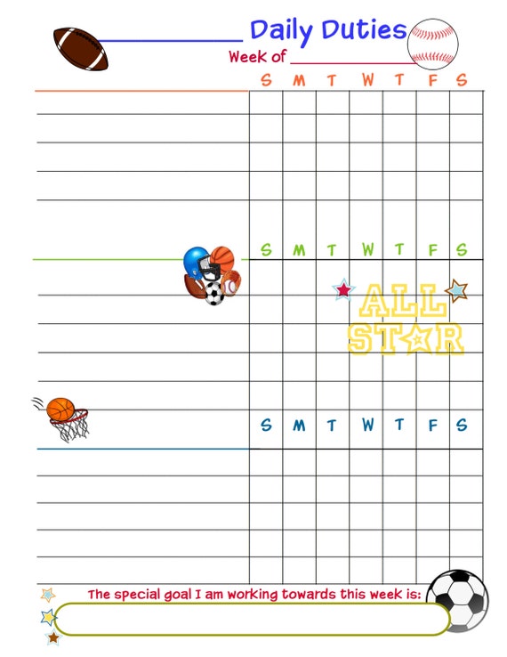 Fill In Chore Chart