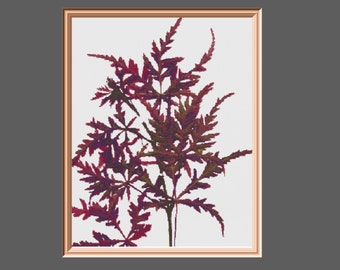 Japanese Maple Leaf Cross Stitch Pattern PDF instant download