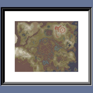 Legend of Zelda : Breath of the Wild/Larmes du royaume d'Hyrule, carte du monde au point de croix, modèle PDF
