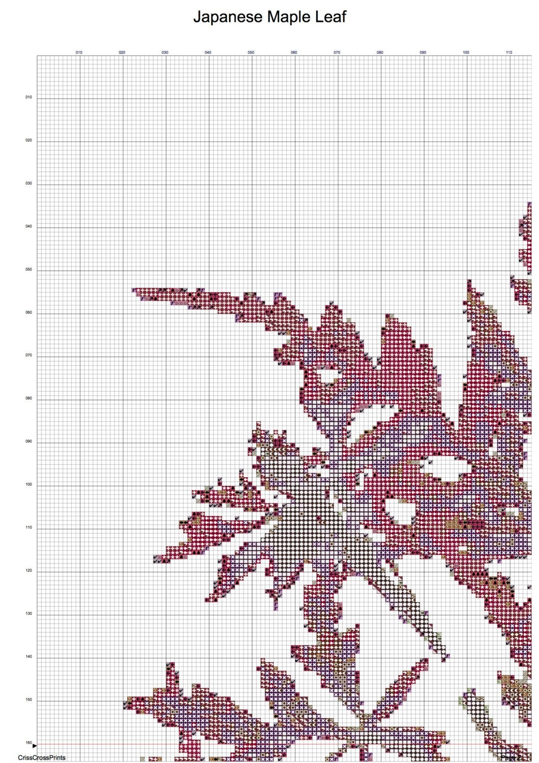 Japanese Maple Leaf Cross Stitch Pattern PDF Instant Download - Etsy