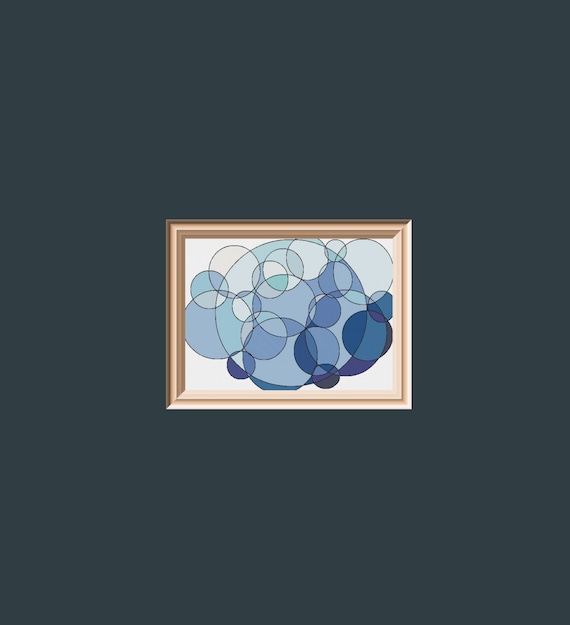 Clouds Modern Geometric Cross Stitch Pattern instant download