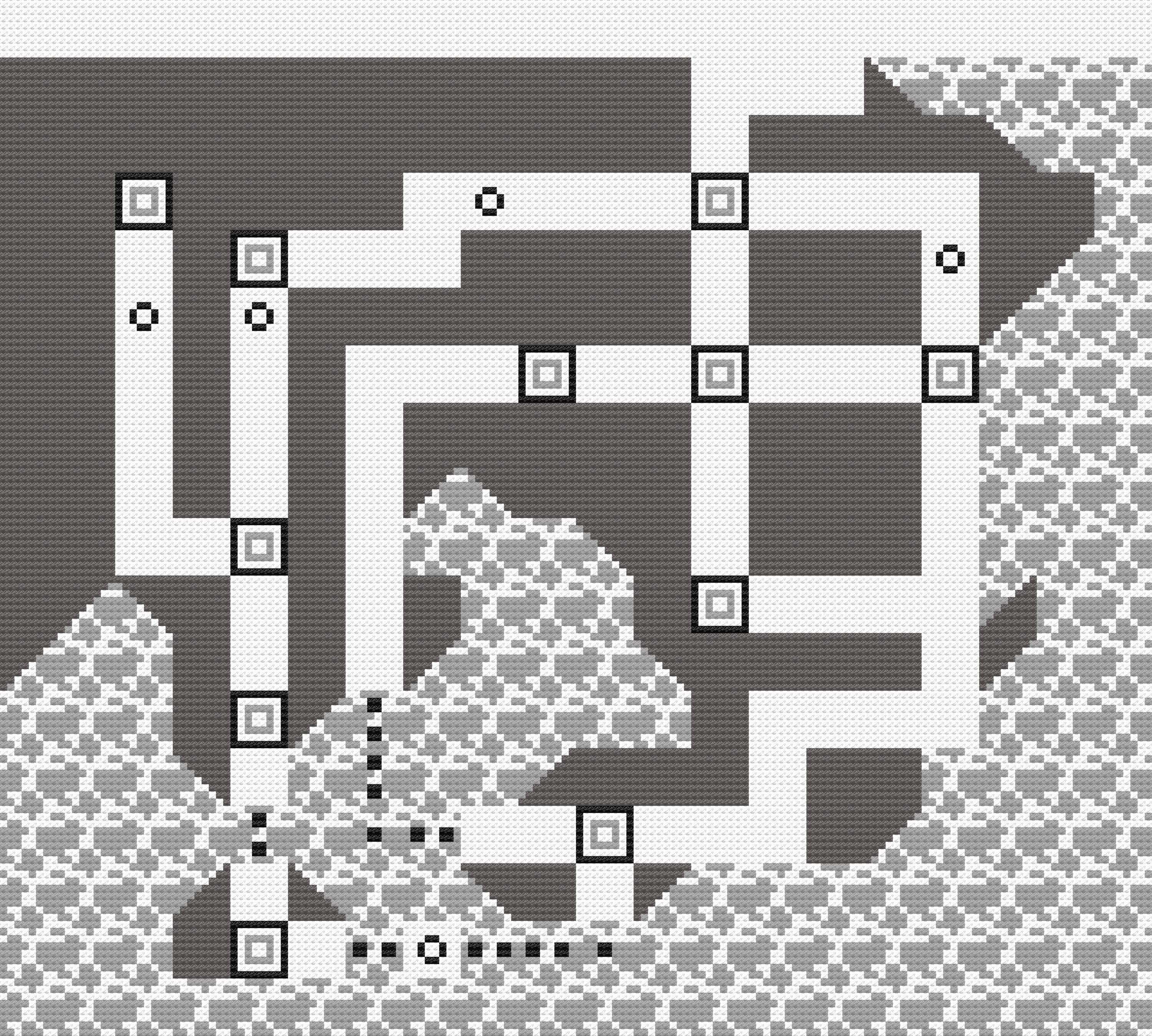 ポケモン 赤・青 - カントー地方地図 クロスステッチ図案 PDF デジタル