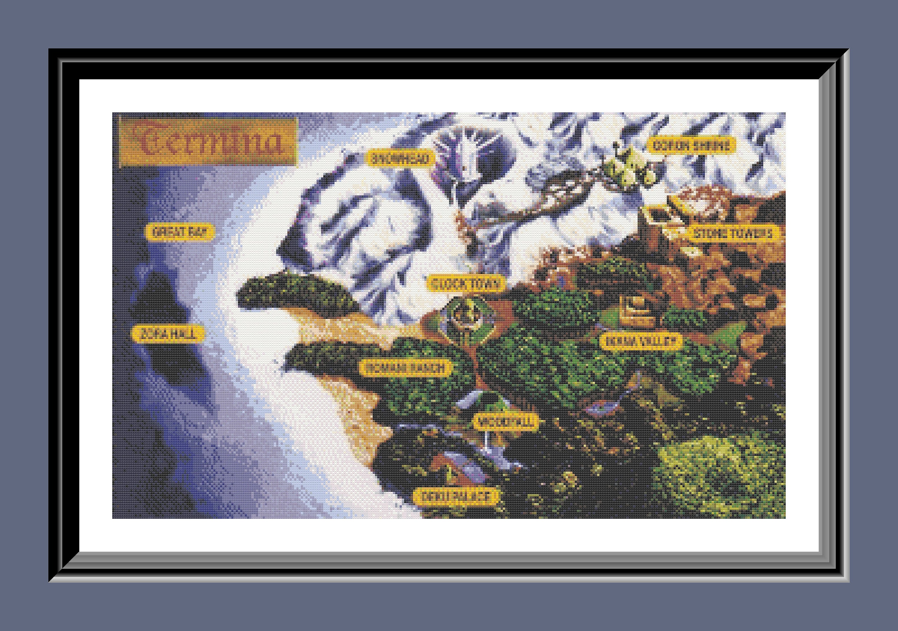 Legend of Zelda: Majora's Mask World Map Cross Stitch Color PDF
