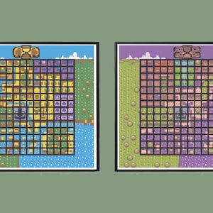 The Legend of Zelda: Oracle of Ages verleden en heden in-game kaarten kruissteekpatroon PDF