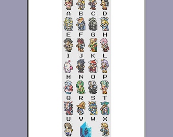 The ABC's of Final Fantasy Cross Stitch PDF Pattern