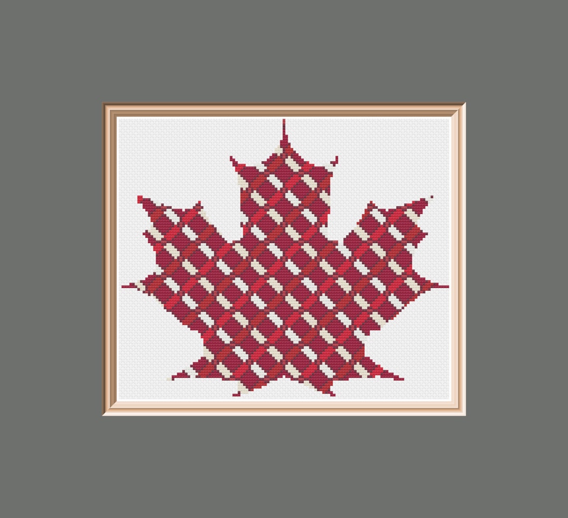 Oh Canada Maple Leaf Cross Stitch Pattern PDF for Instant Download Etsy