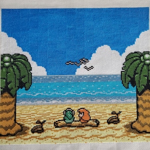 Legend of Zelda: Link's Awakening DX Link et Marin Date de croix motif PDF en couleur