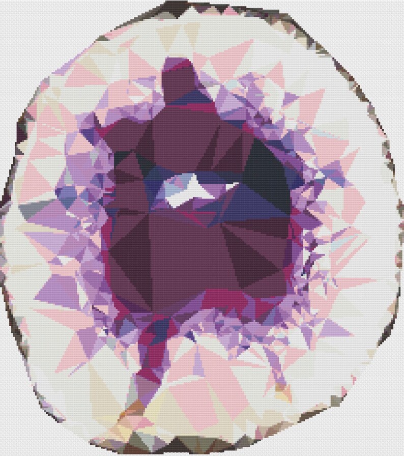 Purple Geode Modern Geometric Cross Stitch Pattern PDF Instant Download ...