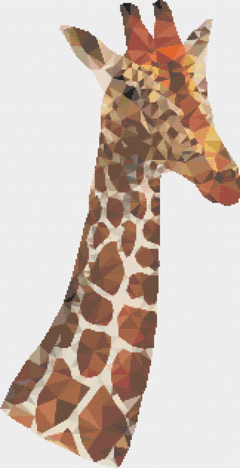 Geometric Patterned Giraffe Head Cross Stitch Pattern PDF Etsy Stitch geometric cross patterns embroidery