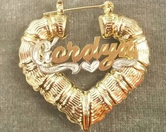 Heart bamboo earring | Etsy Heart bamboo earring | Etsy