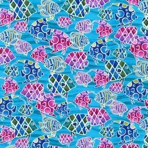 Scrub cap, Ocean, under the  sea, school of fish, sea, fish, bouffant, pixie, euro, womens scrub cap, ponytail