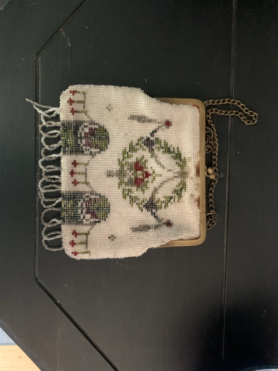 Vintage flapper beaded purse     FREE SHIPPING