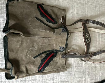 Vintage Suede German Lederhosen Youth Trousers