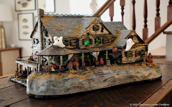 Custom Model Haunted House Halloween Decor Unique Handcrafted Gift Spooky Light up Home Lighted Fall Decoration Seasonal Art Etsy