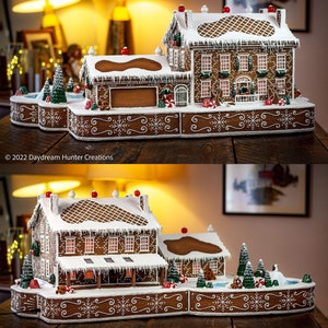 Custom Faux Gingerbread House Unique Christmas Gift Lighted Holiday Decor Light-Up Model Home Handcrafted Seasonal Winter Art image 3