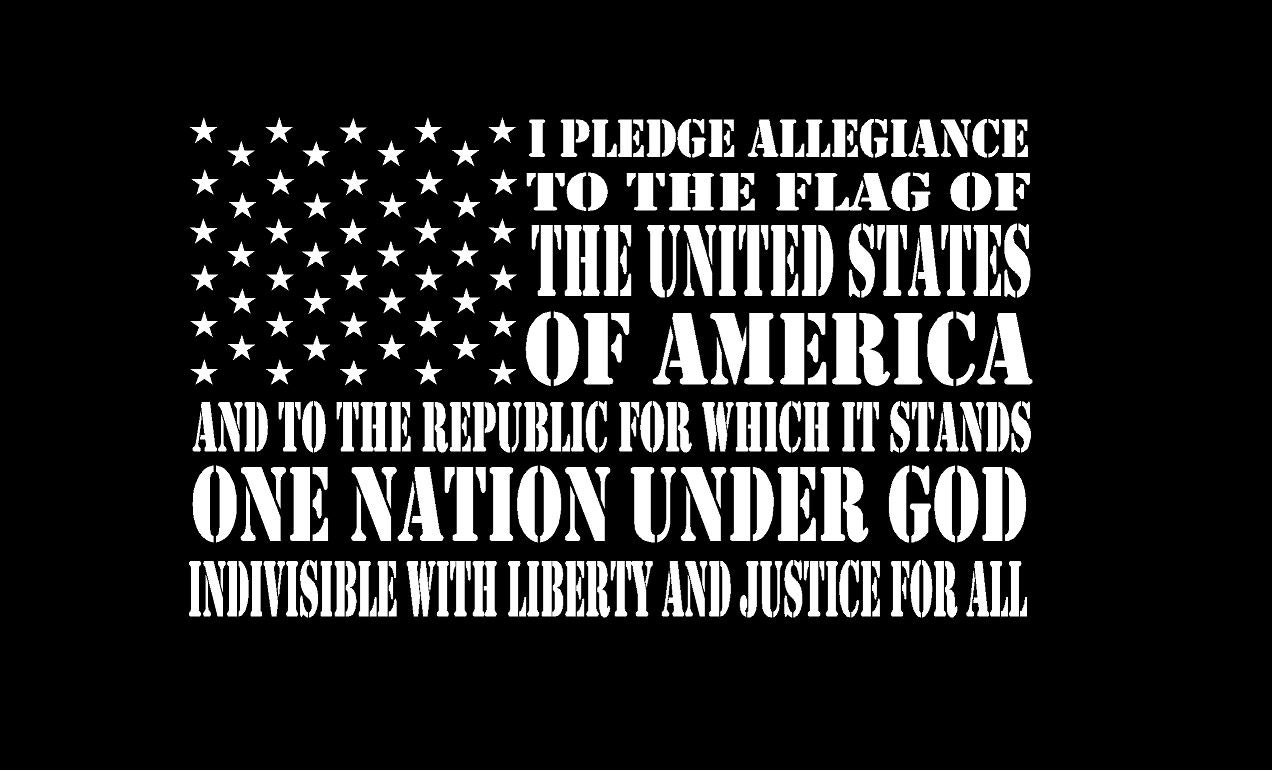 Download American Flag Pledge Decal Sticker Etsy