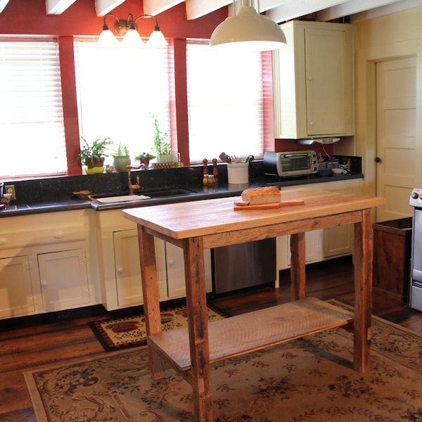 Reclaimed Wood Kitchen Island