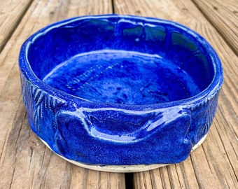Keramik Blau Hund Katze Futter Wasserschale Keramik Handarbeit