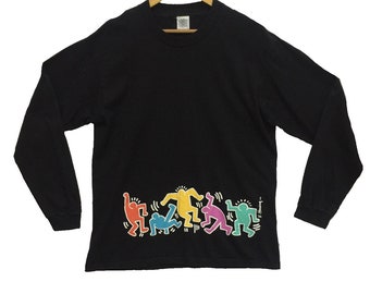 Vintage Keith Haring Long Sleeve T-Shirt Raro