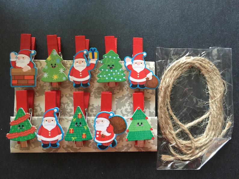 Christmas Design Wooden Paper Clips,Wood Clip,Photo Paper Pegs,Clothespin,Office Supplies for Christmas Party Favor Decorations Ornaments
