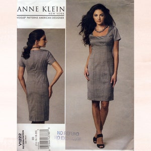 ANNE KLEIN New York Dress Sewing Pattern - Vogue V1222 - Size 14 16 18 20 - Out of Print