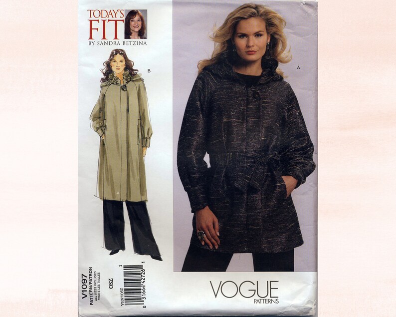 All Sizes VOGUE Coat Sewing Pattern Vogue V1097 SANDRA BETZINA Today/'s Fit Out of Print