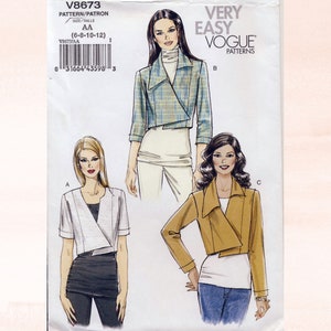 VOGUE Very Easy Close-Fitting Jacket Sewing Pattern - Vogue V8673 - Size 6 8 10 12 - Out of Print