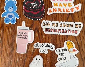 Sad Girl Stickers (Individual or Pack of 9)