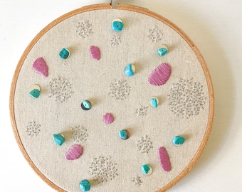 Original Hand Embroidery | Cosmos | Needlework | Fibre Art | Handmade | Home Decor | Embroidery Hoop | Modern | Abstract