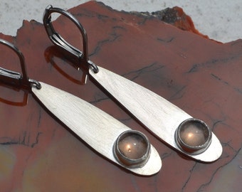 Sterling Silver with Smoky Quartz Earrings Free Shipping