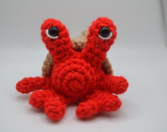 Herman the Hermit Crab Crocheted Stuffed Animal Toy Lovey Handmade