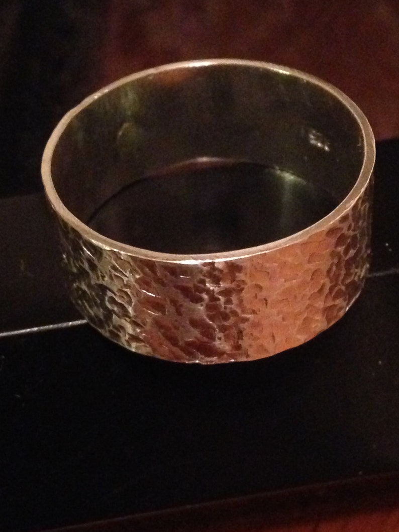9mm Sterling Silver Hammered Men/'s Ring