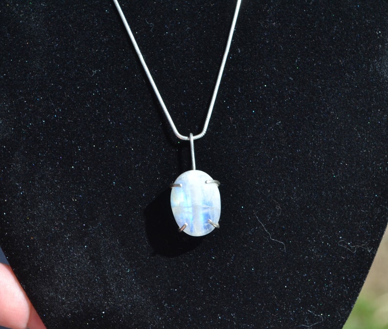 small Moonstone Pendant Oval Shaped NEW