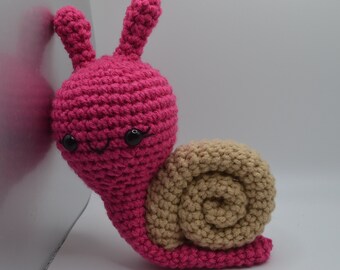 Sally the Snail Crocheted Stuffed Animal Toy Lovey Handmade