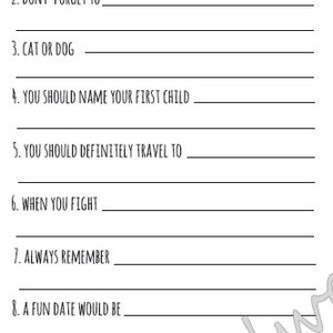 May include: A printable checklist for grooms with the title "Notes for the Grooms". The checklist includes ten prompts for the grooms to fill in, such as "I hope you have...", "Don't forget to...", and "The secret to marriage is..."