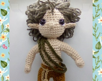 Fabio Faun Digital Amigurumi crochet pattern download puck pan goat boy mythical fantasy goat boy fairy child elf troll elven