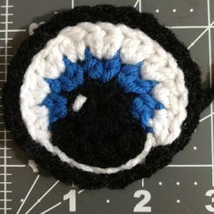 Pretty eye for amigurumi applique hats crochet pattern only