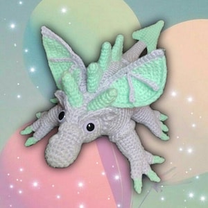 Balloon Dragon amigurumi crochet pattern PDF digital download PATTERN ONLY chubby animal lizard fantasy cute kids gift