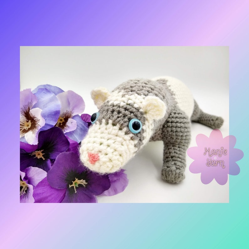 Phineas the No Fuss Ferret amigurumi crochet pattern download only ermine weasel rat woodchuck otter beaver critter pet stuffy animal image 8