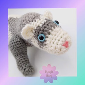 Phineas the No Fuss Ferret amigurumi crochet pattern download only ermine weasel rat woodchuck otter beaver critter pet stuffy animal image 4