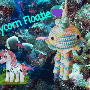 Jellycorn Unicorn Jellyfish Floating beach bath water baby foam filled Amigurumi Toy Crochet Pattern
