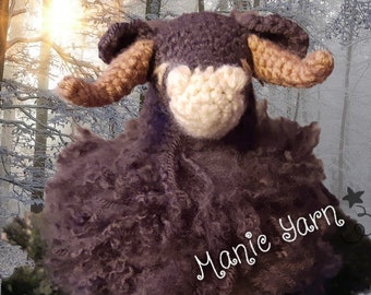 Marty Musk Ox PDF digital download amigurumi crochet pattern only big horned sheep bison water buffalo ox mountain goat cattle wildebeast