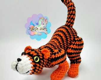 Tiki the Circus Tiger Amigurumi Crochet Pattern digital PDF download only lion bear zoo magic Vegas panther leopard cat stuffie clown