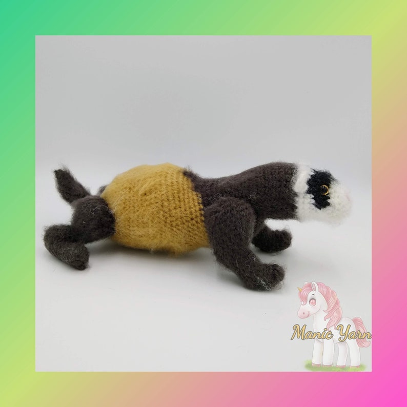 Phineas the No Fuss Ferret amigurumi crochet pattern download only ermine weasel rat woodchuck otter beaver critter pet stuffy animal image 9